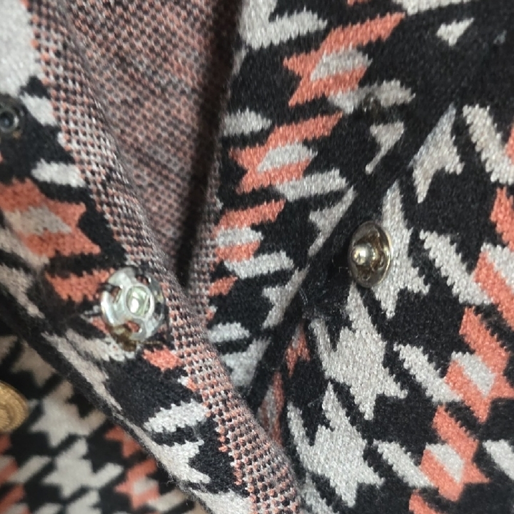 Joie Houndstooth Double Breasted Knit Blazer - M - Picture 5 of 9
